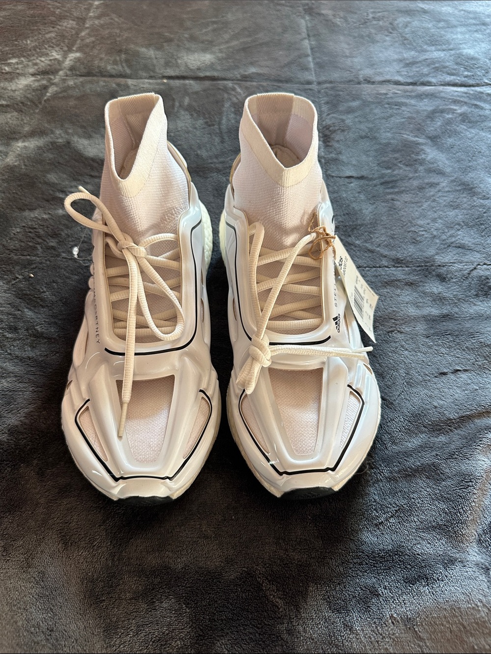 Stella McCartney White and Black High-Top Sneakers